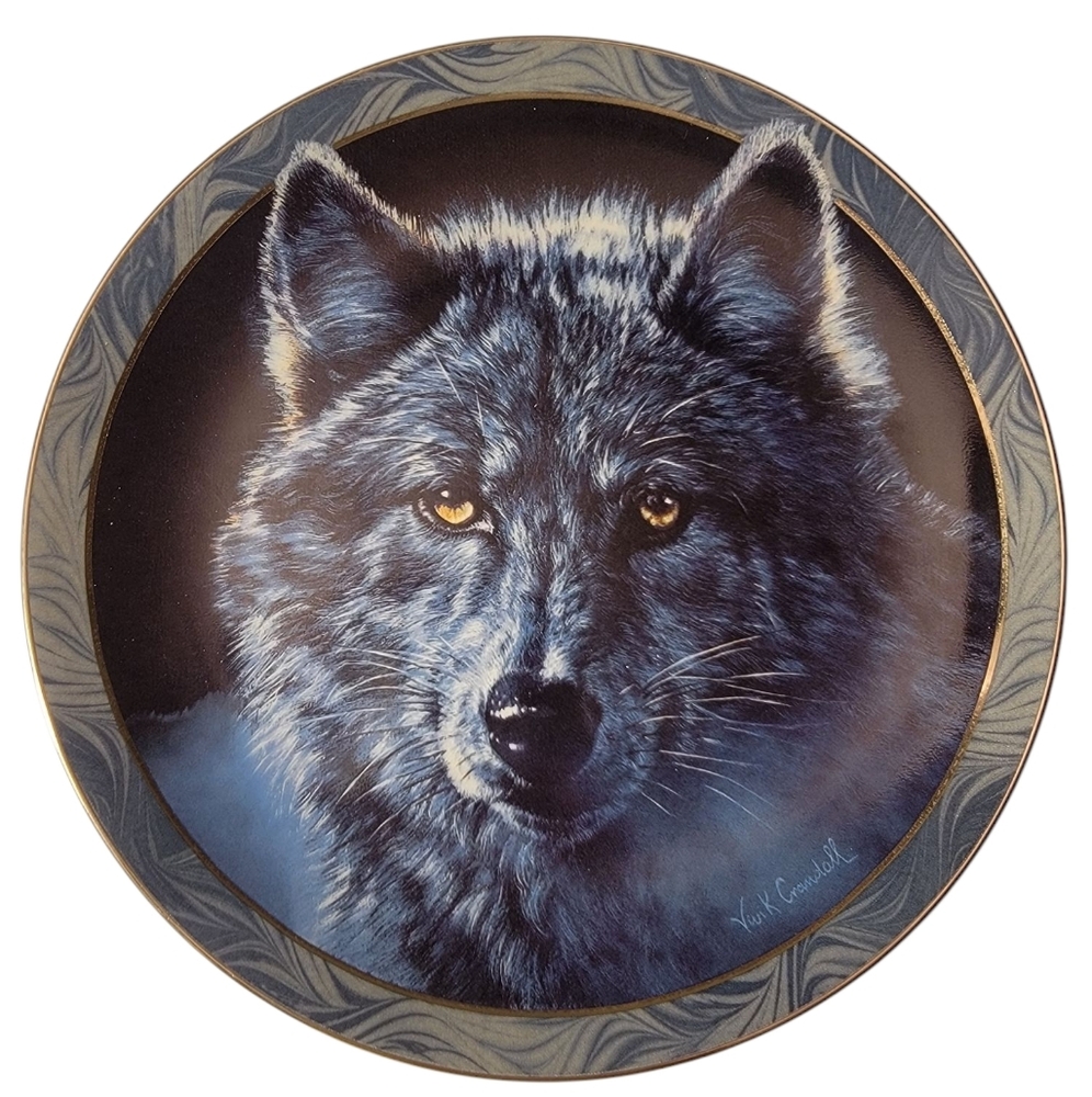Wolf Moon Shadows Bradford Exchange 1st Issue Plate In Mystic Spirit Collection